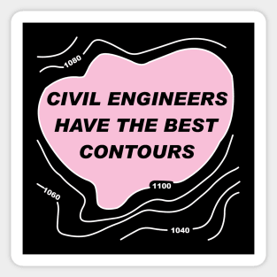 Civil Engineer Pink Contours White Lines Sticker